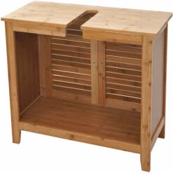 Nova Mobilie Sottolavabo Per Bagno Con 2 Ante In Legno Di Bambù Color Noce 8 Nova Mobilie Sottolavabo Per Bagno Con 2 Ante In Legno Di Bambù Color Noce -Hansgrohe Negozio 54080573 4