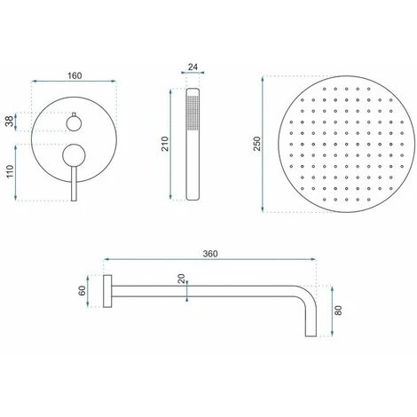 SET DOCCIA DA INCASSO REA LUNGO L. GOLD + BOX 4 SET DOCCIA DA INCASSO REA LUNGO L. GOLD + BOX - immagine 4