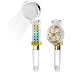 Soffione Doccia Turbo Elica Alta Pressione Doccetta Girevole 360 Turbocompressa