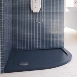 Piatto Doccia Bordato Antracite Effetto Pietra In Acrilico Mod. Flower 80x80x4 Cm Semicircolare -Hansgrohe Negozio 5455842 3