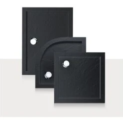 Piatto Doccia Bordato Antracite Effetto Pietra In Acrilico Mod. Flower 80x80x4 Cm Semicircolare -Hansgrohe Negozio 5455842 5