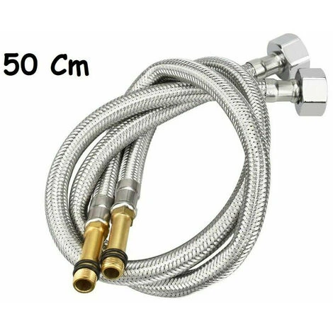 COPPIA TUBO FLESSIBILE 50CM PER LAVABO LAVANDINO MISCELATORI DOCCIA 1/2 DGO-179 1 COPPIA TUBO FLESSIBILE 50CM PER LAVABO LAVANDINO MISCELATORI DOCCIA 1/2 DGO-179