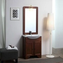 MOBILE BAGNO SALVASPAZIO COMPLETO DA CM 65 ARTE POVERA