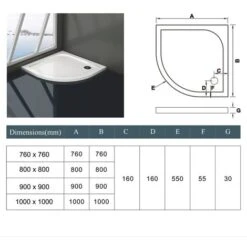 Piatto Doccia Semicircolare In Marmo Minerale E Resina Mista Ultra Sottile Bianco Lucido Antiscivolo Antibatterico 80x80x3cm -Hansgrohe Negozio 5531977 3