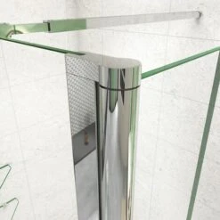 110x200 Cm Doccia Walk In Parete Fissa 80 Cm + Paretina Mobile 30 Cm In Vetro Temperato Da 8 Mm Anticalcare Con 2 Ripiani Mensole Barra Stabilizzatrice 90cm -Hansgrohe Negozio 56624995 3