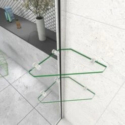 110x200 Cm Doccia Walk In Parete Fissa 80 Cm + Paretina Mobile 30 Cm In Vetro Temperato Da 8 Mm Anticalcare Con 2 Ripiani Mensole Barra Stabilizzatrice 90cm -Hansgrohe Negozio 56624995 4