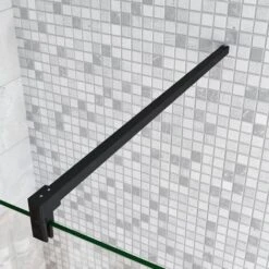 50x200 Cm Box Doccia Walk In Parete Fissa In Vetro Temperato Da 10 Mm Trasparente Anticalcare Con Barra Stabilizzatrice 90 Cm Nero Opaco 8 50x200 Cm Box Doccia Walk In Parete Fissa In Vetro Temperato Da 10 Mm Trasparente Anticalcare Con Barra Stabilizzatrice 90 Cm Nero Opaco -Hansgrohe Negozio 56625138 4