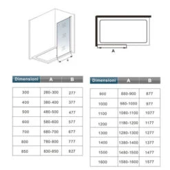 50x200 Cm Box Doccia Walk In Parete Fissa In Vetro Temperato Da 10 Mm Trasparente Anticalcare Con Barra Stabilizzatrice 90 Cm Nero Opaco 9 50x200 Cm Box Doccia Walk In Parete Fissa In Vetro Temperato Da 10 Mm Trasparente Anticalcare Con Barra Stabilizzatrice 90 Cm Nero Opaco -Hansgrohe Negozio 56625138 5