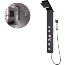 Sistema Pannello Doccia In Vetro Marrone VidaXL