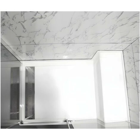 Parete Doccia Angolare Con Piatto Della Doccia E Seduta L122 X L81 X H190 Cm - DELIA 3 Parete Doccia Angolare Con Piatto Della Doccia E Seduta L122 X L81 X H190 Cm - DELIA - immagine 3