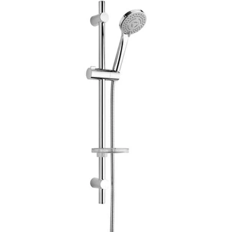 Saliscendi Doccia Di Jacuzzi Rubinetteria Con Doccino Multigetto, Flessibile In ABS Cromato E Portasapone 1 Saliscendi Doccia Di Jacuzzi Rubinetteria Con Doccino Multigetto, Flessibile In ABS Cromato E Portasapone