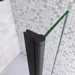 40x200 Cm Doccia Walk In Paretina Movibile Paraspruzzo Vetro Temperato Da 8 Mm Trasparente Anticalcare Telaio Nero Opaco -Hansgrohe Negozio 61251433 4
