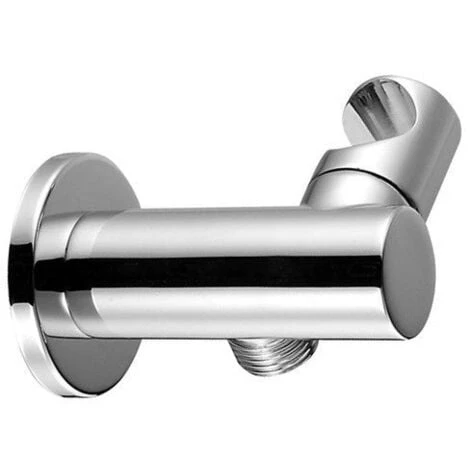 Supporto Per Doccia Con Presa Acqua Integrata, Stile Tondo In Ottone Pesante 1 Supporto Per Doccia Con Presa Acqua Integrata, Stile Tondo In Ottone Pesante