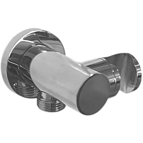 Supporto Per Doccia Con Presa Acqua Integrata, Stile Tondo In Ottone Pesante 3 Supporto Per Doccia Con Presa Acqua Integrata, Stile Tondo In Ottone Pesante - immagine 3