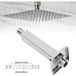 Braccio Doccia Estensione Doccia Braccio Doccia Dritto Montato A Parete Con Flangia Braccio Doccia Argento Lucido G1/2 Filettatura Per Soffione Doccia A Pioggia Staffa A Parete In Ottone Cromato -Hansgrohe Negozio 63851874 3