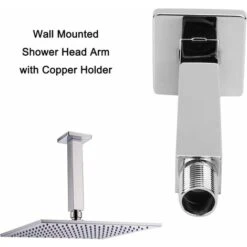 Braccio Doccia Estensione Doccia Braccio Doccia Dritto Montato A Parete Con Flangia Braccio Doccia Argento Lucido G1/2 Filettatura Per Soffione Doccia A Pioggia Staffa A Parete In Ottone Cromato -Hansgrohe Negozio 63851874 5