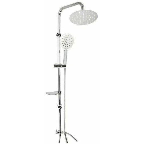 Asta Saliscendi Cromata Colonna Doccia Soffione Fisso Doccetta Set Doccia 69124