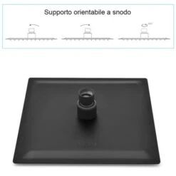 Soffione Doccia Quadrato 25x25 Cm Con Braccio 33 Cm In Acciaio Nero Opaco -Hansgrohe Negozio 64694899 5
