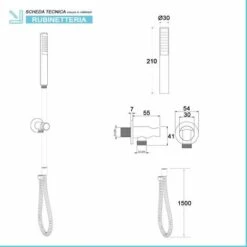 Set Doccia Nero Opaco Completo Di Soffione Tondo 20 Cm, Kit Doccetta E Miscelatore -Hansgrohe Negozio 64841405 3