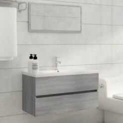 Mobile Sottolavabo Grigio Sonoma 90x38,5x45cm Legno Multistrato VidaXL 8 Mobile Sottolavabo Grigio Sonoma 90x38,5x45cm Legno Multistrato VidaXL -Hansgrohe Negozio 64883067 4