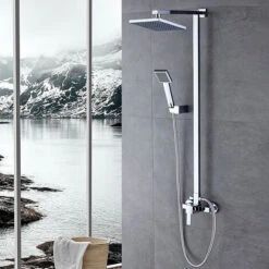 Sistema Doccia Doccetta Termostatica Quadrata Con Doccetta E Set Di Tubi Doccia -Hansgrohe Negozio 64996435 5