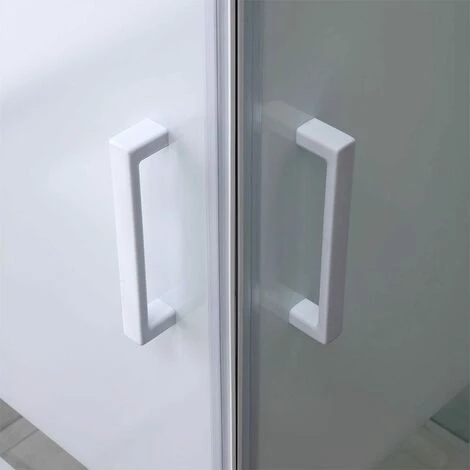 BOX DOCCIA 70X70 CRISTALLO 4MM SERIGRAFATO PROFILO BIANCO VENERE 4 BOX DOCCIA 70X70 CRISTALLO 4MM SERIGRAFATO PROFILO BIANCO VENERE - immagine 4