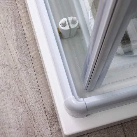 BOX DOCCIA 70X70 CRISTALLO 4MM SERIGRAFATO PROFILO BIANCO VENERE 5 BOX DOCCIA 70X70 CRISTALLO 4MM SERIGRAFATO PROFILO BIANCO VENERE - immagine 5