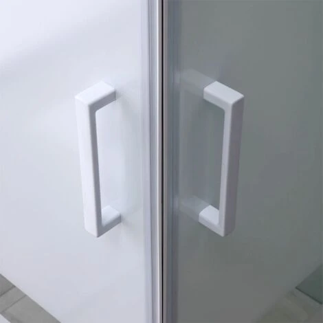 BOX DOCCIA ANGOLARE 75X75 CRISTALLO SERIGRAFATO PROFILI BIANCHI VENERE 2 BOX DOCCIA ANGOLARE 75X75 CRISTALLO SERIGRAFATO PROFILI BIANCHI VENERE - immagine 2