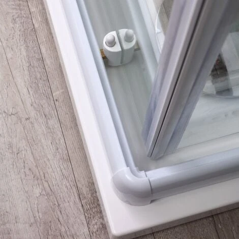 BOX DOCCIA ANGOLARE 75X75 CRISTALLO SERIGRAFATO PROFILI BIANCHI VENERE 4 BOX DOCCIA ANGOLARE 75X75 CRISTALLO SERIGRAFATO PROFILI BIANCHI VENERE - immagine 4