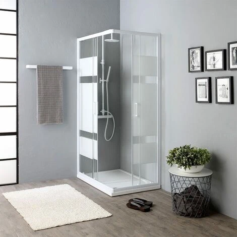 BOX DOCCIA 70X100 CRISTALLO SERIGRAFIA PREZZO ECONOMICO VENERE 2 BOX DOCCIA 70X100 CRISTALLO SERIGRAFIA PREZZO ECONOMICO VENERE - immagine 2