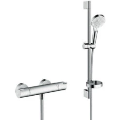 Hansgrohe Set Miscelatore Termostatico Ecostat + Set Doccia Crometta Vario Con Portasapone (13211000-Crometta2)