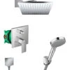 Hansgrohe Vernis Shape, Set Doccia A Incasso All-in-1 Con Soffione Doccia Da 23 Cm + Doccetta A 2 Getti, Cromato (VernisShape-1)