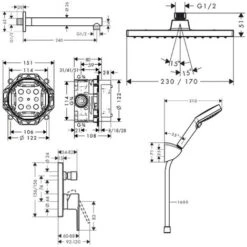 Hansgrohe Vernis Shape, Set Doccia A Incasso All-in-1 Con Soffione Doccia Da 23 Cm + Doccetta A 2 Getti, Cromato (VernisShape-1) -Hansgrohe Negozio 70202697 5