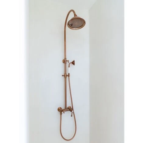 Colonna Doccia Leeds Retro In Rame 4 Colonna Doccia Leeds Retro In Rame - immagine 4