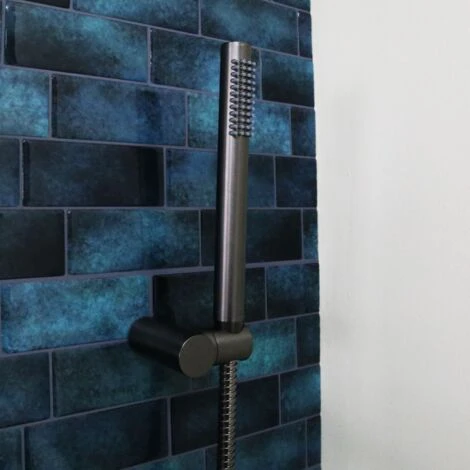 Porta Doccia Combinato Luisa Gun Métal 3 Pezzi 2 Porta Doccia Combinato Luisa Gun Métal 3 Pezzi - immagine 2