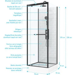 Cabina Doccia Quadrata 70x70x230 - Motivi Piastrelle Metropolitana - UNDERGROUND 70 8 Cabina Doccia Quadrata 70x70x230 - Motivi Piastrelle Metropolitana - UNDERGROUND 70 -Hansgrohe Negozio 71441330 4