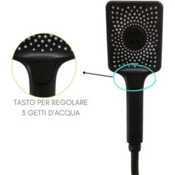 Colonna Doccia Senza Miscelatore ZIK, Saliscendi Con Soffione E Doccetta Estraibile 3 Getti + Deviatore - Nero -Hansgrohe Negozio 72659109 4