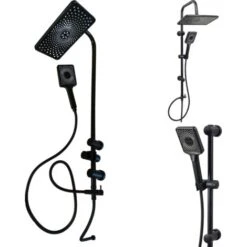 Colonna Doccia Senza Miscelatore ZIK, Saliscendi Con Soffione E Doccetta Estraibile 3 Getti + Deviatore - Nero -Hansgrohe Negozio 72659109 5