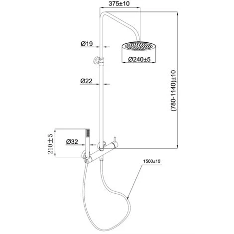 Colonna Doccia Luisa Cromata Con Miscelatore Meccanico 3 Colonna Doccia Luisa Cromata Con Miscelatore Meccanico - immagine 3