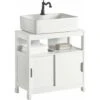 SoBuy Mobile Sottolavabo Per Bagno Con Poggiapiedi Sottolavabo Bagno Mobile Bagno Sottolavabo Bianco FRG128-W
