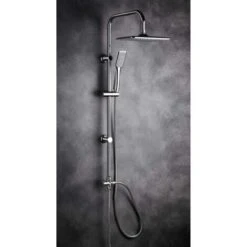 Saliscendi Per Doccia Asta Con Soffione Quadrato E Doccetta Ottone Mod. Alaska -Hansgrohe Negozio 7359613 3