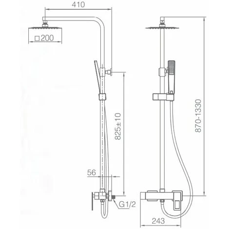 IMEX Colonna Doccia Miscelatore Suecia Nero Oro Rosa 2 IMEX Colonna Doccia Miscelatore Suecia Nero Oro Rosa - immagine 2