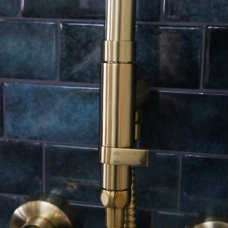 Colonna Doccia Luisa II Oro Spazzolato Senza Miscelatore 5 Colonna Doccia Luisa II Oro Spazzolato Senza Miscelatore - immagine 5