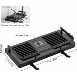 Mensola Per Doccia Portasapone Bagno Doccia Storage No Drilling Con Doccia Portasapone, Ganci E Portasciugamani Supporto Autoadesivo Antiruggine A Parete Nero 18MM-25MM -Hansgrohe Negozio 75983423 5