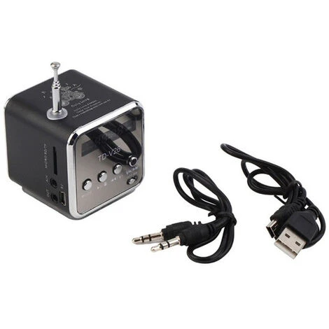 Multimedia Portatile Mini Altoparlante Musicale Radio FM USB SD TF Card Lettore MP3 1pc (Nero) 2 Multimedia Portatile Mini Altoparlante Musicale Radio FM USB SD TF Card Lettore MP3 1pc (Nero) - immagine 2