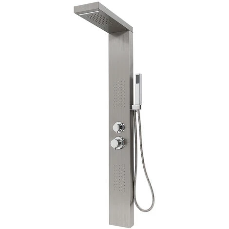 Pannello Colonna Doccia In Acciaio Inox, Doccia A Pioggia E Doccetta 15x47x130cm 1 Pannello Colonna Doccia In Acciaio Inox, Doccia A Pioggia E Doccetta 15x47x130cm