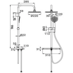 Colonna Doccia Serie Honduras Con Mensola Portaoggetti, Cromata -Hansgrohe Negozio 7642705 3