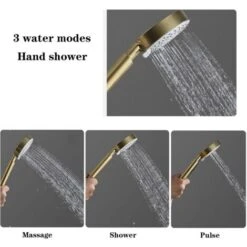 Set Rubinetto Doccia Oro Spazzolato, Soffione Doccia A Pioggia In ABS Da 8 Pollici Con Doccetta, Rubinetto Doccia A Pioggia Di Lusso, Miscelatore Bagno, Sistema Doccia -Hansgrohe Negozio 76486880 4