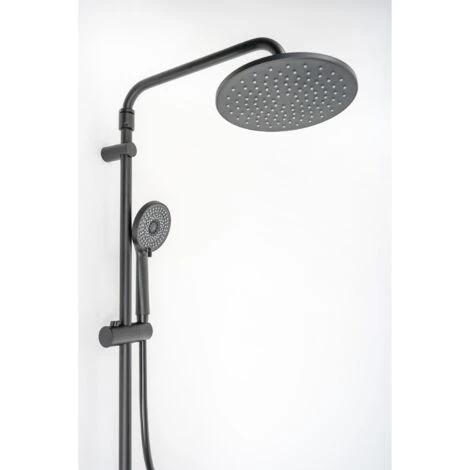 Colonna Doccia Nera Telescopica Anticalcare Tonda Mod. Hades 2 Colonna Doccia Nera Telescopica Anticalcare Tonda Mod. Hades - immagine 2