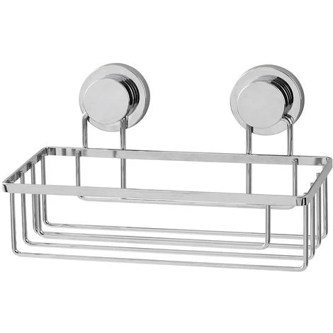 Mensola Rettangolare Doccia 1 Ripiano Cromo Doppia Modalità Fissaggio 1 Mensola Rettangolare Doccia 1 Ripiano Cromo Doppia Modalità Fissaggio